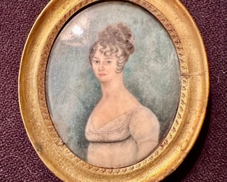 A very fine miniature watercolor portrait, circa early 1800’s.