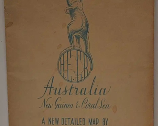 WWII ERA AUSTRALIAN FOLD OUT MAP 