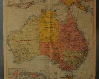 WWII ERA AUSTRALIAN FOLD OUT MAP 