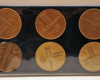 NASA PROJECT MERCURY SEERIES SET OF 6 COMMEMORATIVE COINS MEDALS TOKENS 