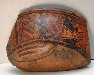PRE-COLUMBIAN MAYAN POT EL SALVADOR DECORATED POT FRAGMENT  