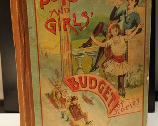 BOY AND GIRLS BUDGET OF STORIES GEORGE SULLY PUBLISHER COPYRIGHT 1880 ILLUS.