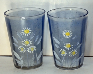 VTG ENAMEL PAINTED GLASSES