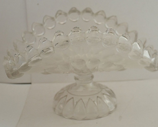 ANTIQUE GLASS EAPG PEDESTAL COMPOTE 10 1/2 BANNA STAND BOAT