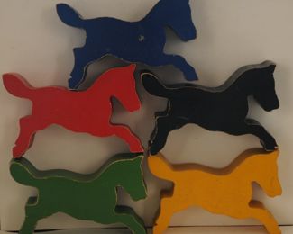 TOY WOOD HORSES 