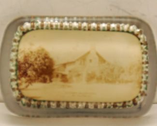 FARM SCENE GLASS PAPERWEIGHT