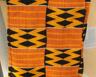 Ewe Kente Cloth from Ghana, West African Fabric, 70s Vintage, Tribal Textile