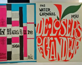 MICHIGAN STATE 1964 & 65 WINTER CARNIVAL POSTERS 