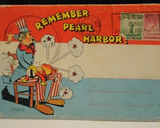 WWII POSTCARD FOLDER COMICAL 