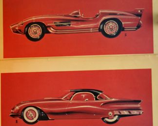 ORIGINAL ART FUTURISTIC AUTOMOBILES 
