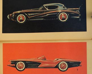 ORIGINAL ART FUTURISTIC AUTOMOBILES 