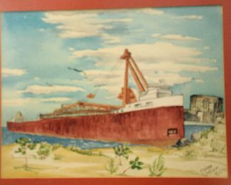 GREAT LAKES SHIPPING PAINTING 