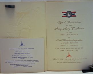 WWII LANSING HOME FRONT ARMY NAVY "E" AWARD TO NASH KELVINATOR ON MT HOPE 