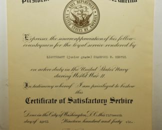 JAMES FORESTAL SIGNATURE FOR THE PRESIDENT OF THE UNITED STATES 