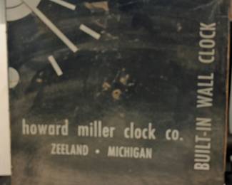 Rare GEORGE NELSON for HOWARD MILLER built-in wall clock with black and white components, in original box 