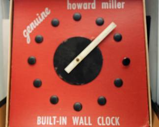 Rare GEORGE NELSON for HOWARD MILLER built-in wall clock with black and white components, in original box 