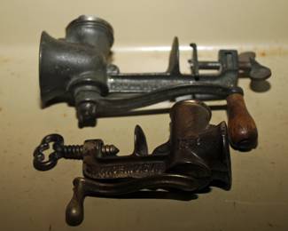 VINTAGE PATENTED MINATURE MEAT GRINDERS