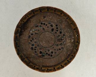 Rare Flat Revolutionary War Button, Worked Brass & Silver WORN BY SYLVANUS LEARNED