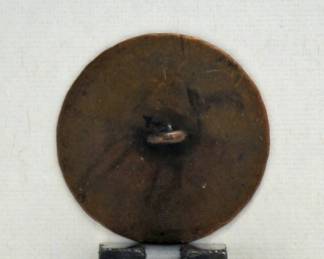 Rare Flat Revolutionary War Button, Worked Brass & Silver WORN BY SYLVANUS LEARNED