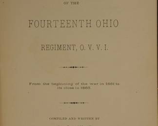RARE: HISTORY OF THE FOURTHENTH OHIO REGIMENT O.V.V.I. AMERICAN CIVIL WAR