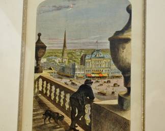 COLOR FRAMED PRINT OF DETROIT