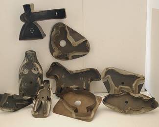 VINTAGE FOLK ART TINSMITH MADE COOKIE CUTTERS 