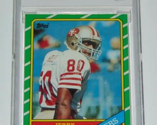 JERRY RICE ROOKIE CARD, #161, 1986, BECKETT GRADE 10, NFL HOF