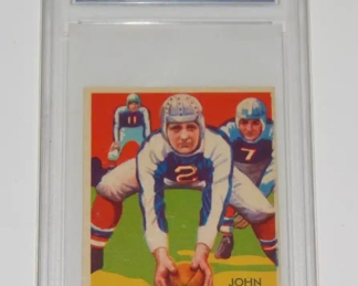 GRADED 1935 NATIONAL CHICLE FOOTBALL CARD - #26 DELL ISOLA - PRO 8.5 NM-MT