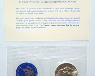 U.S. COIN - 1974 UNCIRCULATED EISENHOWER DOLLAR COIN 40% SILVER