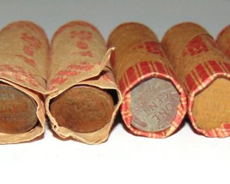 6 ROLLS of UNSEARCHED PENNIES - APPEARS TO BE VINTAGE WHEAT PENNY