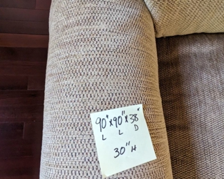 Down couch measurements