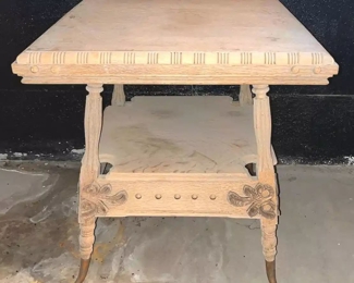 Antique Wooden Table W Claw Feet