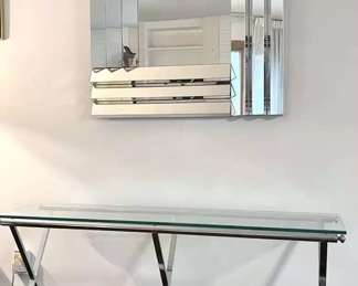 Glass Top Console Table Art Deco Mirror