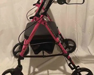 Pro Basics Pink Walker 8 Wheels, Height Adjustable 