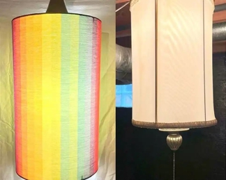 Vintage Swag Lamps Rainbow Stripes  Off White