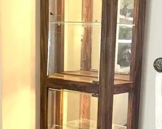Wooden Curio Cabinet W Lights