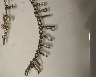Vintage 1960’s Disneyland letter jewel charm bracelet 