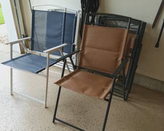 Outdoor folding patio chairs (4) each style