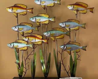 Metal fish sculpture 