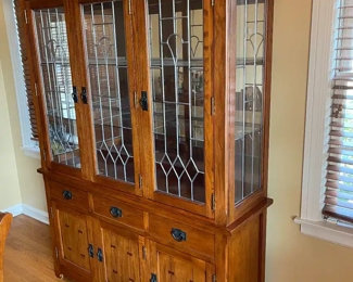 Mission style China cabinet 