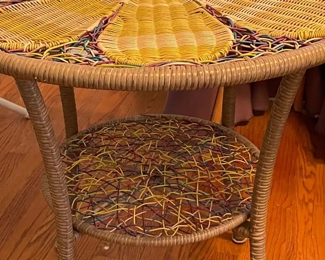 Beautiful and colorful wicker table 