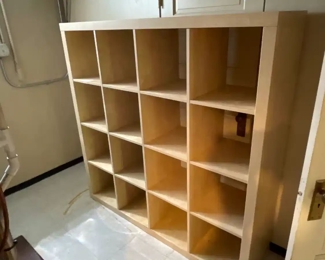 Wooden cubby shelving unit 