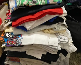 Stacks of Branded T-Shirts