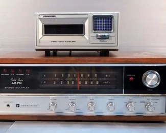Penncrest Solid State AM/FM Stereo Multiplex, Model 6912, Powers On, And Soundesign 8-Track Player Deck, Model 477