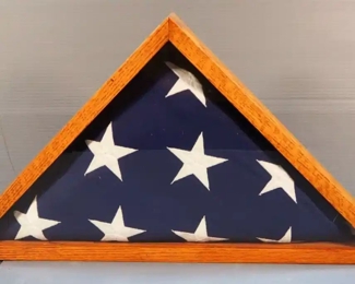 Wood Flag Display Case, 13.5" x 27" x 3.5"