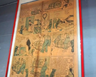 Framed Buster Brown Newspaper Comic Dated Jan 26th 1908, 24"x18"