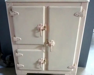 Antique Three Door Ice Box, 40"x27"x17"