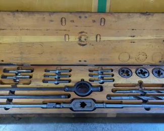 Vintage G.T.&D Corp'n Tap And Die Set In Wood Crate, 16 Of 18 Piece Set