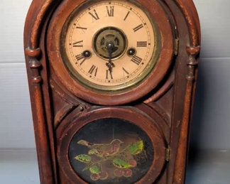 Antique Elias Ingraham 15.5" x 9.5" x 4", Shelf Clock