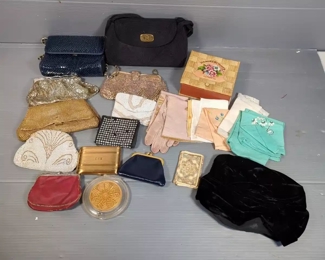 Vintage Purses Including Whiting & Davis, Beaded, Coin Purses, Handkerchiefs And More